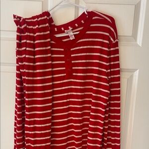 Wondershop Red and White Striped Pajama Set